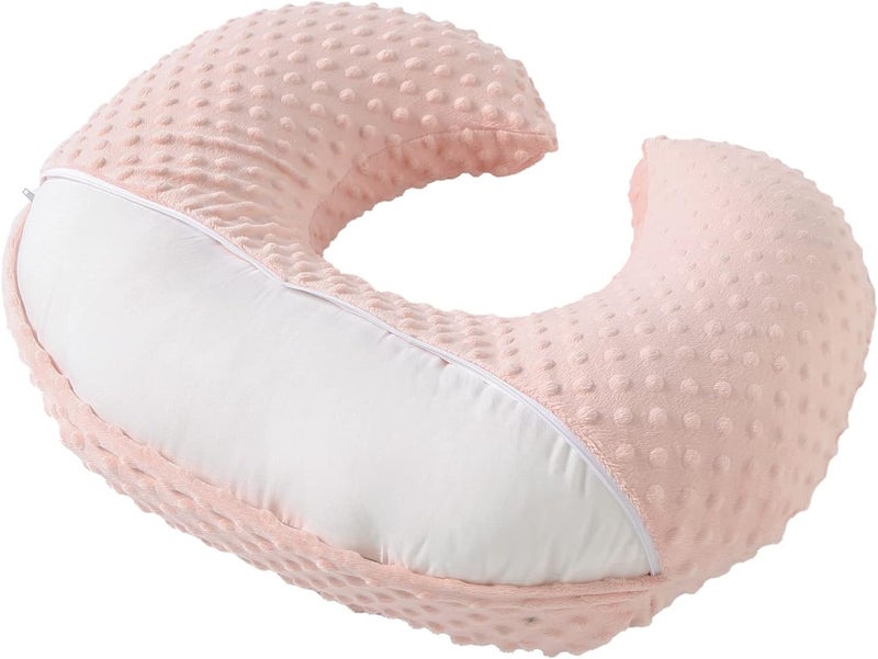 Aullar Pillowcase for Nursing Pillow and Positioner for Breastfeeding and Bottle Feeding, Propping Baby, Tummy Time, Baby Sitting Support, Awake-Time Support, Pillow Cover Only (Light Pink) - Image 3